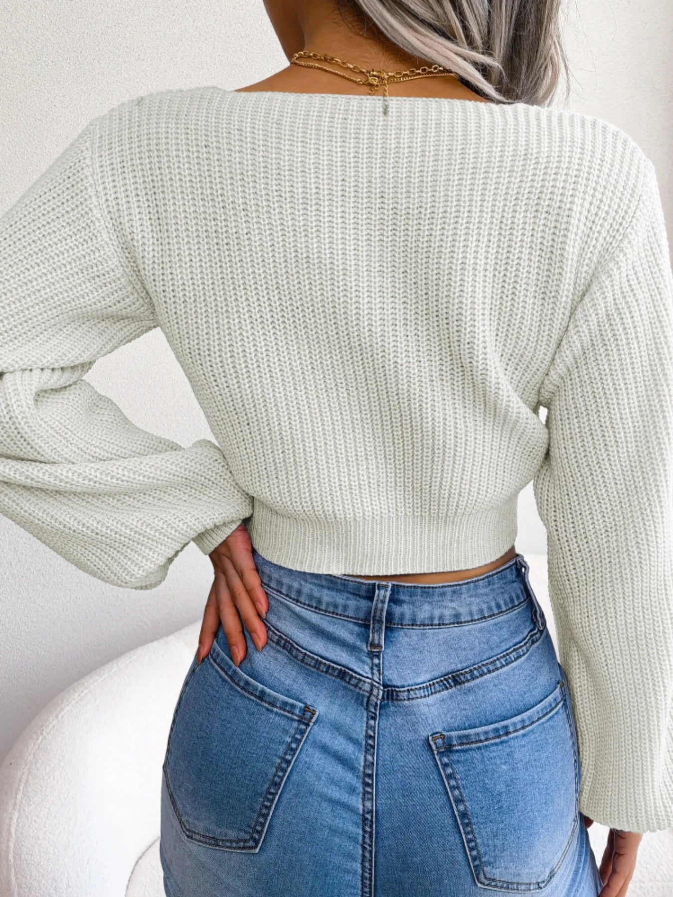 Bow Tie Crop Sweater